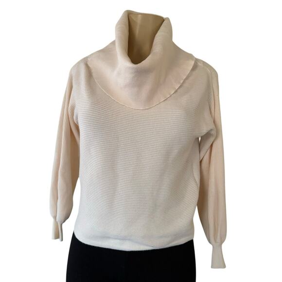 Zara sweater Ivory Cowl Neck Knit Sweater Size small women’s - Picture 4 of 8